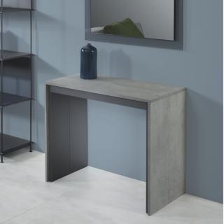 Table console extensible FORDA XL gris béton/cadre gris ardoise largeur 120cm*270cm